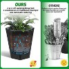 Acekool Set of 2 Self-Watering 16" Tall Planters with Wheels, Water Level Monitor, Large Indoor Outdoor Flower Pots, Drainage, Black - 4 of 4