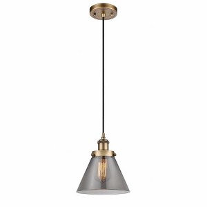 Cone - 1 Light Cord Hung Mini Pendant In Industrial Style-10 Inches Tall and 8 Inches Wide - 1 of 1
