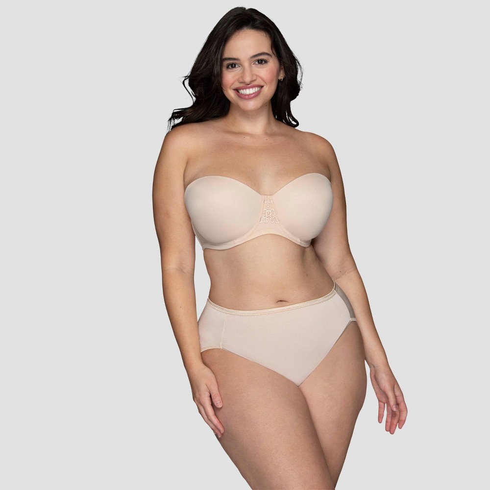 Vanity Fair Lingerie Women's Smoothing Underwire Strapless Bra Inspired By You - Beige 36D: Molded Cup, Removable Straps