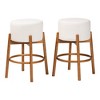Baxton Studio Olwen Boucle Fabric and Wood 2pc Bar Stool Set - 2 of 4