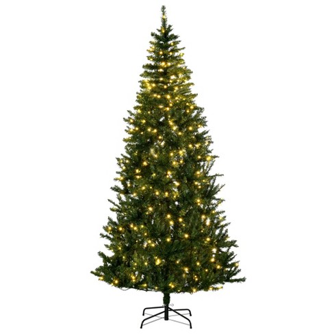 Homcom 7.5 Ft Tall Pre-lit Pine Artificial Christmas Tree With ...