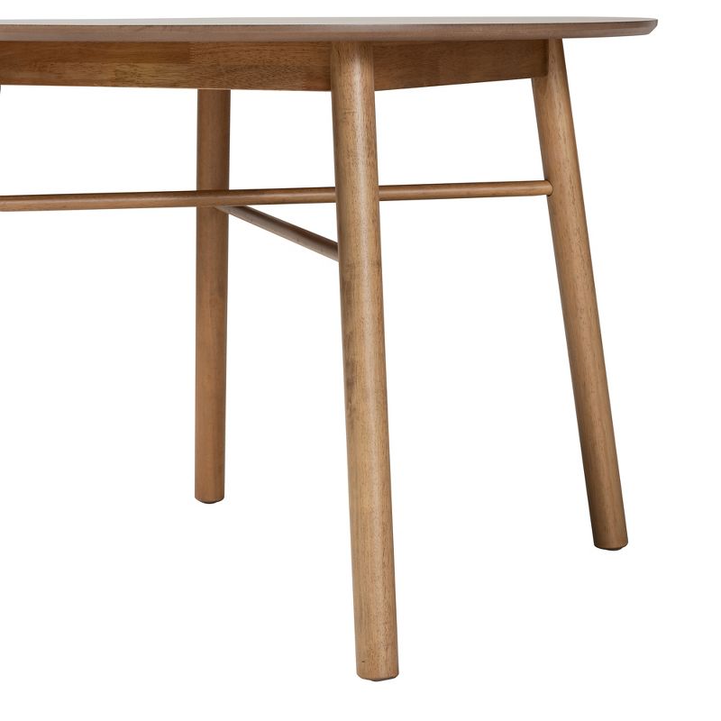 Baxton Studio Denmark Mid-Century Modern French Oak Brown Finished Rubberwood Dining Table, 4 of 8