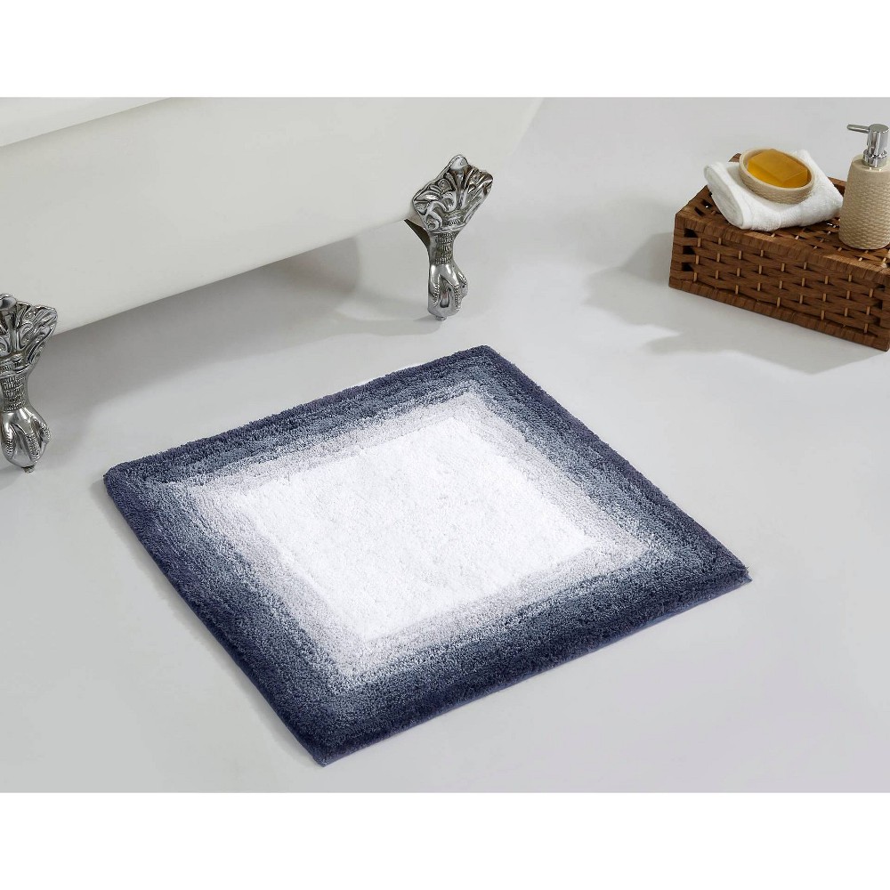  Square Torrent Collection 100% Cotton Bath Rug Gray