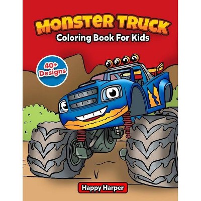 Monster Truck Coloring Book - Large Print by  Harper Hall (Paperback)