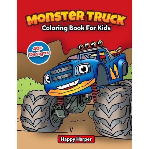 Download Monster Truck Coloring Book Large Print By Harper Hall Paperback Target