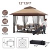 10'x12' Pop up Gazebo with Double Roof & Portable Carrying Bag, Canopy Tent with Curtains and Netting, Outdoor Patio Gazebo for Backyard, Lawn - 3 of 4