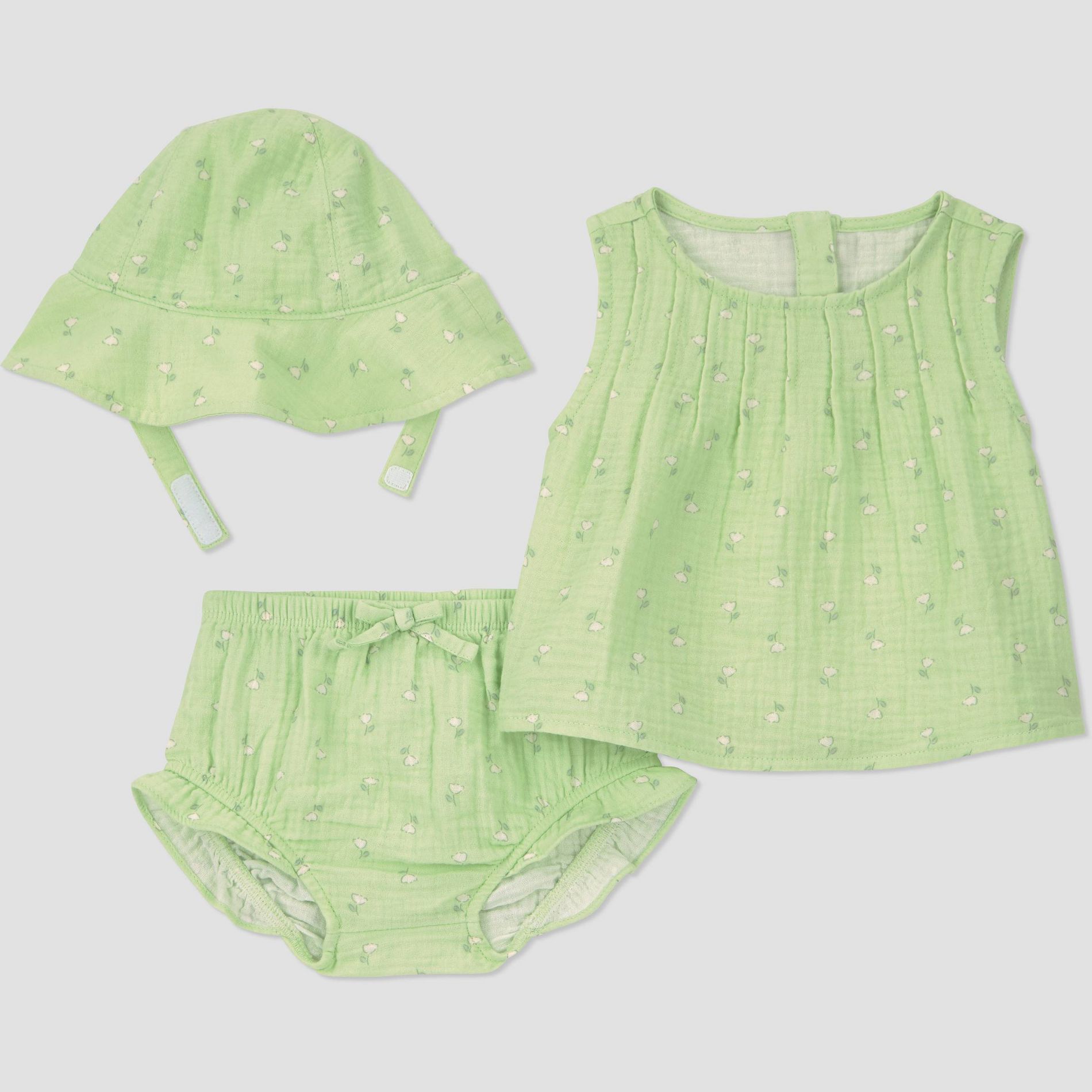 Carter's Just One You® Baby Girls' 3pc Tank Top with Bloomer and Hat Set
