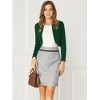 INSPIRE CHIC Women's Solid Open Front Curved Hem Stretchy Fabric Crop Bolero Shrug - 4 of 4
