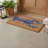 HomeRoots 16" X 30" Blue Brown And Red Lobster Indoor Coir Door Mat - 2 of 4