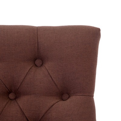 WestinTrends 29" Brown Linen Tufted Wingback Bar Stool Set