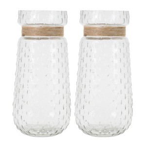 Texture Glass Vase with Jute Accent (Set of 2) - 1 of 3