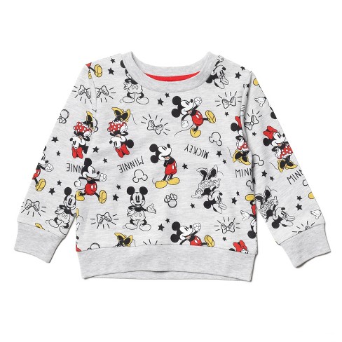 Disney Minnie Mouse Mickey Mouse Big Girls Sweatshirt Gray 10-12