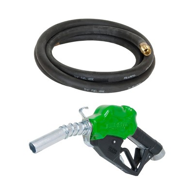 Fill-Rite FRH07512 3/4 Inch by 12 Foot Discharge Hose with Manual Nozzle for Gasoline, Diesel, B20 Biodiesel, E15 Ethanol, and Kerosene