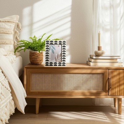 Sagebrook Home 5" x 7" Decorative Photo Frame - Contemporary Resin Ivory and Black Arch Design Picture Frame - Home