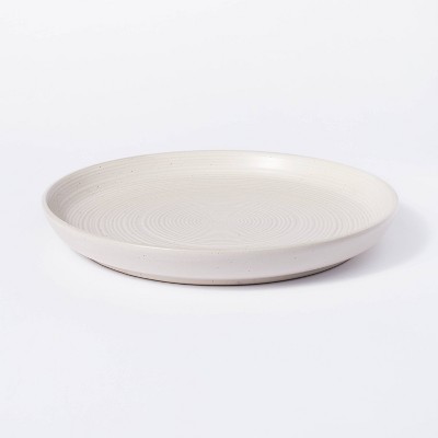 12" Stoneware Round Serving Platter Cream - Threshold™ designed with Studio McGee: Traditional, Microwave & Dishwasher Safe