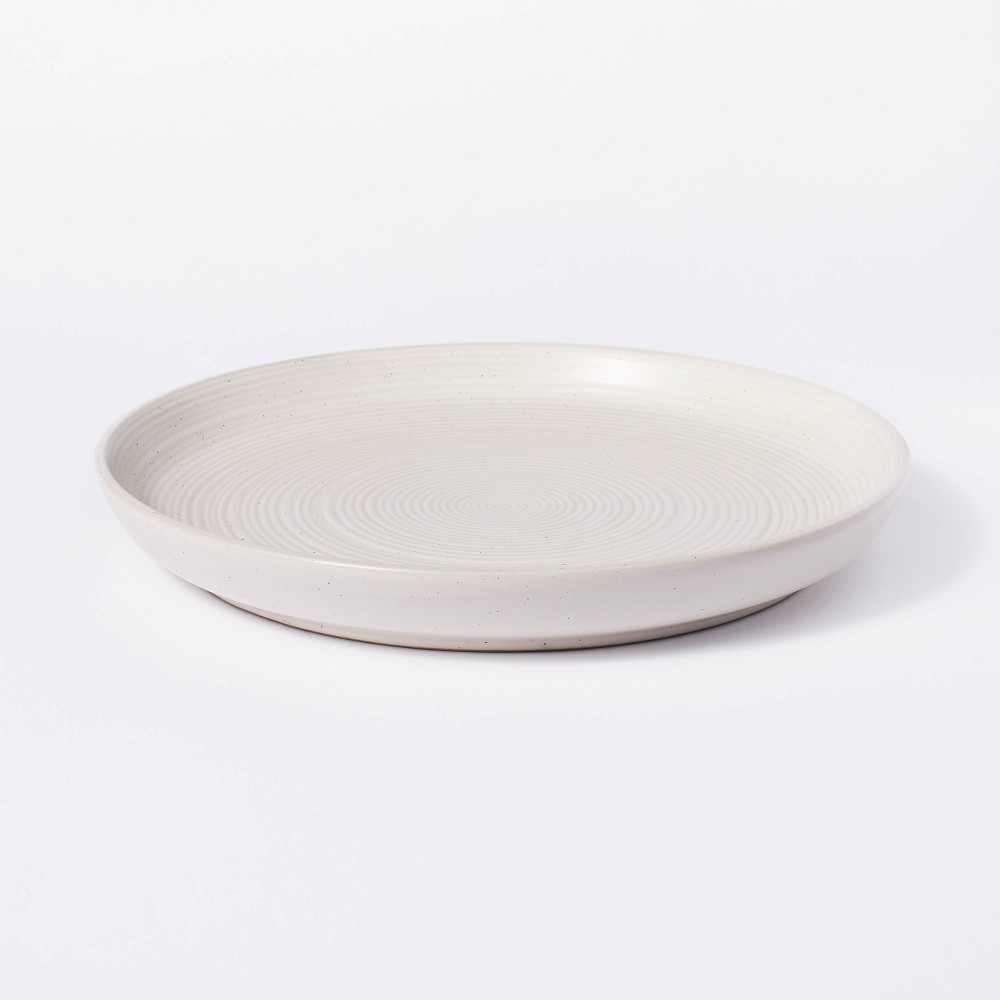 Photos - Serving Pieces 12" Stoneware Round Serving Platter Cream - Threshold™ designed with Studi