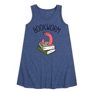 Girls' - Instant Message - Bookworm Graphic Sleeveless Aline Dress - 1 of 4