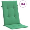 vidaXL Green Highback Chair Cushions - 4 Pieces, Comfortable Foam Fiber Filled, Weather-Resistant Polyester Fabric for Indoor or Outdoor Use - 3 of 4