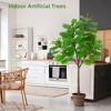 6ft Artificial Fiddle Leaf Fig Tree, Potted Fake Ficus Lyrata Plant with 65 Leaves, Tall Faux Tree with Removable Trunk - 3 of 4