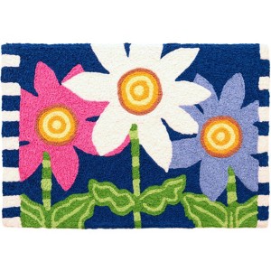 Jellybean Evening Daisies Washable Doormat – 20" x 30" Floral Indoor/Outdoor, Durable Accent Mat for Porch, Patio, or Entryway - 1 of 3