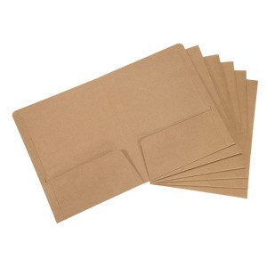 Unique Bargains Business Two-Pocket A5 Letter Files Portfolio Storage Brown - 1 of 4