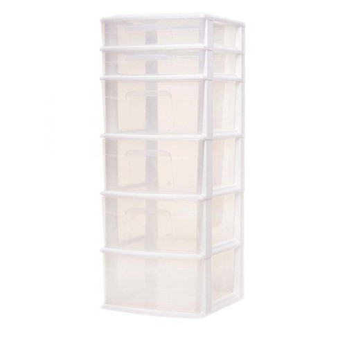 Plastic Drawers Dresser,Storage Cabinet with 6 Drawers,Closet Drawers Tall  Dresser Organizer for Clothes,Playroom,Bedroom Furniture,Stackable Vertical