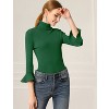 INSPIRE CHIC Women's Ruffle Sleeves Pullover Turtleneck Slim Fit Stretchy Knit Sweater - 4 of 4