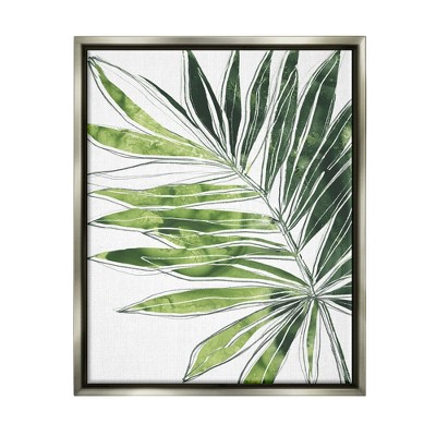 Stupell Industries Tropical Green Plant Expressive Palm Linework