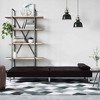 vidaXL Sofa Bed Foldable Sleeper Sofa Couch Bed with Cup Holders Faux Leather - Black - 2 of 4