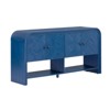 FONTOI Sideboard Cabinet with Woven Wood Slats, Scandinavian Style Storage Console Table for Entryway, Foyer, Corridor, Navy Blue, 15.5"*31.5"*59.8" - 3 of 4