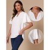 INSPIRE CHIC Women's V Neck Ruffle Short Sleeve Dressy Casual Top - 2 of 4