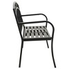 vidaXL Patio Bench with a Table 49.2" Steel Black - 4 of 4