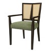 Upholstered Arm Dining Chair Set of 2, Rattan Back Arm Dining Chair with Rubberwood Frame, Mid Century Dining Chair for Dining Room-Koiai - 3 of 4