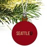 Seattle University Redhawks Logo Mini Small Tiny Wood Christmas Tree Holiday Ornament - 3 of 4