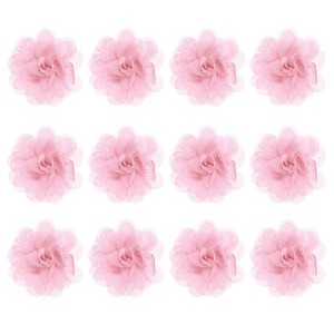 Unique Bargains Mesh Fabric Full Chiffon Flowers for DIY 12 Pcs - 1 of 4