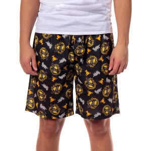 Harry Potter Pajamas Hogwarts House Crest All Over Print Pj Sleep Shorts - 1 of 4
