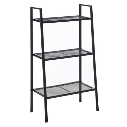 32.5 3 Tier Folding Metal Shelf Black - Breighton Home