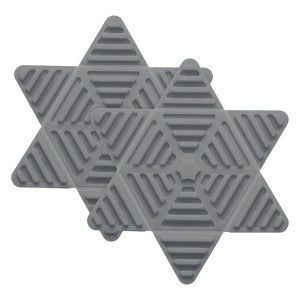 Unique Bargains Hexagon Star Heat Resistant Silicone Trivet Mat for Pots Coasters 2 Pcs - 1 of 4
