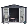 Metal Metal garden sheds outdoor storage sheds Dark Gray As shown - 3 of 4