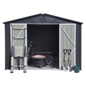 APRILSOUL 120"Metal garden sheds 8ftx10ft outdoor storage sheds - 1 of 4