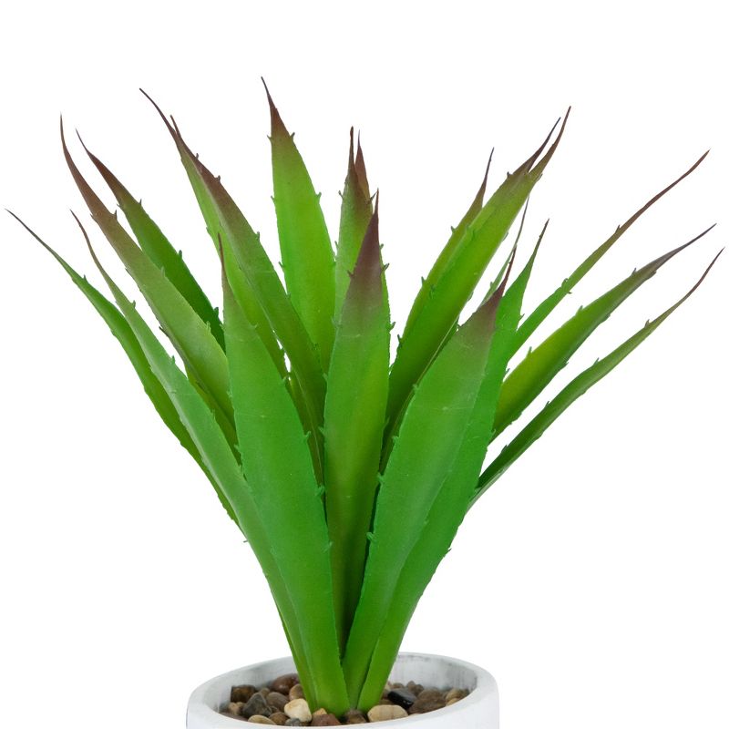 Northlight 13.5" Agave Succulent Artificial Potted Plant - Green/White, 4 of 7