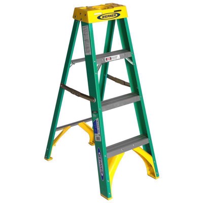 Werner 4 Ft. H Fiberglass Step Ladder Type Ii 225 Lb. Capacity : Target