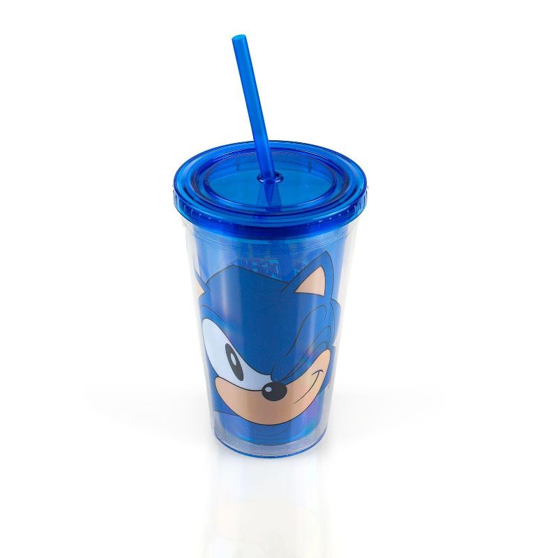 Just Funky Sonic Collectibles | Sonic The Hedgehog Wink Blue Plastic Carnival Cup | 16oz, 4 of 7