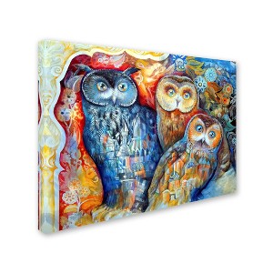Trademark Fine Art -Oxana Ziaka 'Owls' Canvas Art - 1 of 3