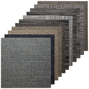 VEVOR Carpet Tiles Reusable 20x20 inch, 24 PCS Modular Carpet Square Rug, Commercial Floor Soft Padded for Seamless Cover 66.6sq.ft, Multicolor - 1 of 4
