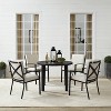 5pc Kaplan Outdoor Steel Round Dining Set Oatmeal/Bronze - Crosley - 3 of 4