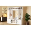 APRILSOUL Wide Design Hall Tree with Storage and Bench, 4-IN-1 Multi-functional Entryway Bench with Coat Rack and Shoe Cubbies, for Hallway, White - 2 of 4