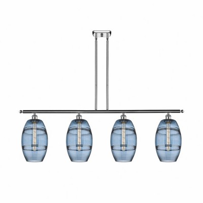 Vaz - 4 Light Stem Hung Island In Industrial Style-10.38 Inches Tall and 48 Inches Wide