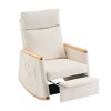 CAVINAS Polyester Glider Rocking Chair with Footrest and High Backrest,Comfy Upholstered Rocking Chairs,Nursery Accent Chair for Bedroom - 3 of 3
