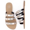 Gallery Seven - Women's Tri-Strap Buckle Slide  Sandal - 2 of 4